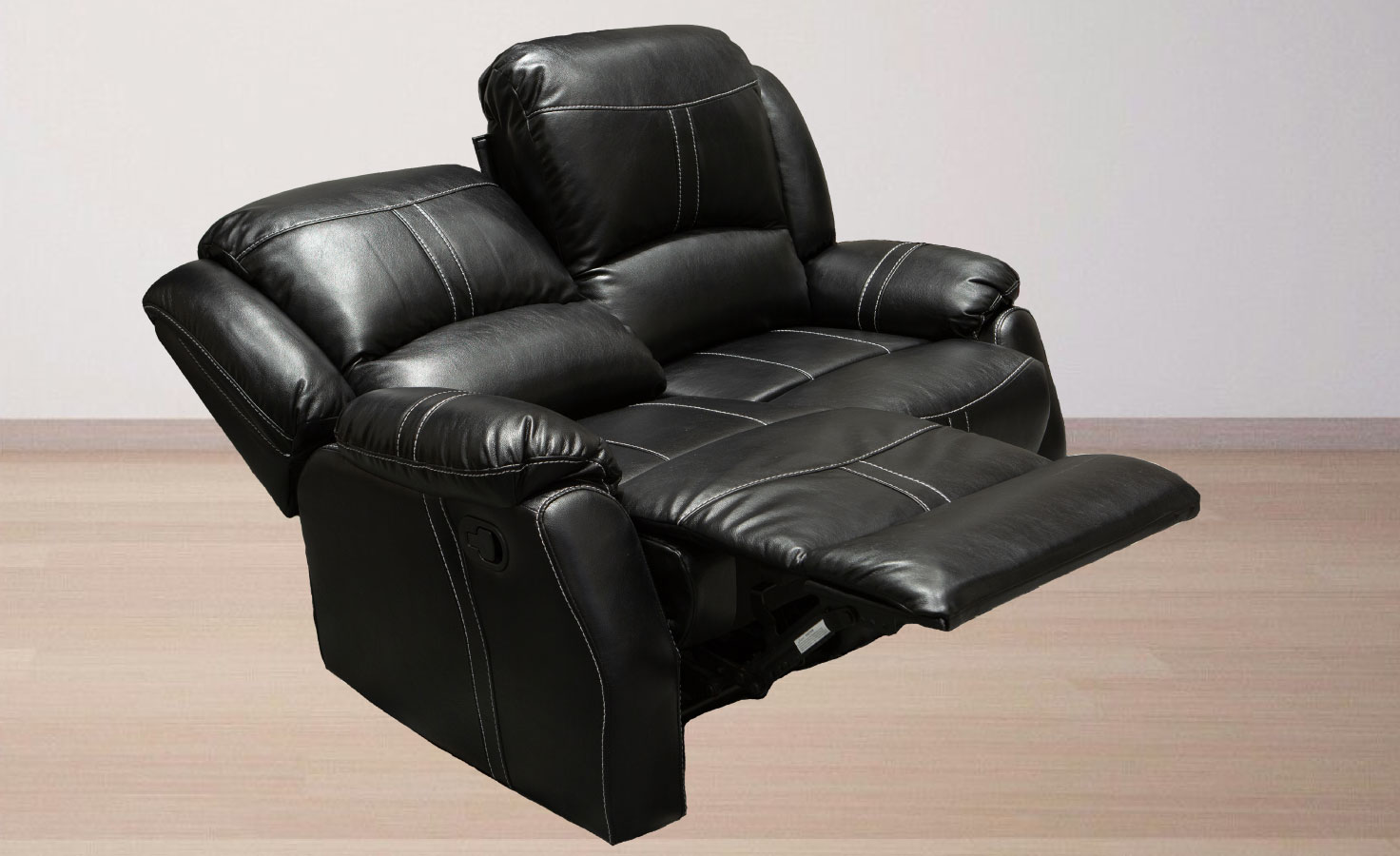 Lorraine BelAire Deluxe Ebony Reclining Loveseat Right Profile Recline by American Home Line